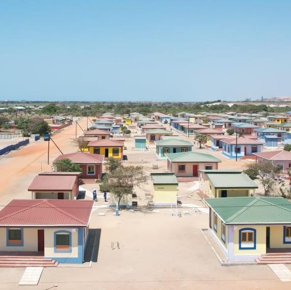 Casas de reassentamento de Topuito — vista aérea