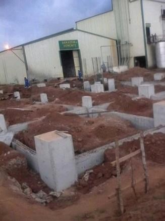 Betonagem de fundações industriais